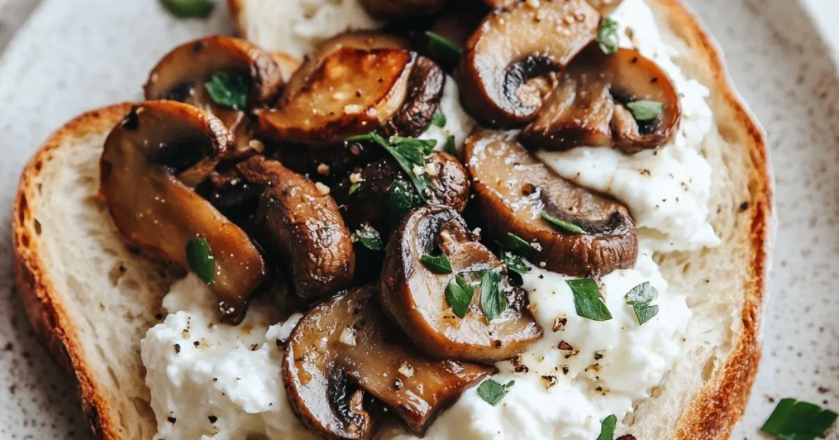 sourdough with ricotta and mushrooms