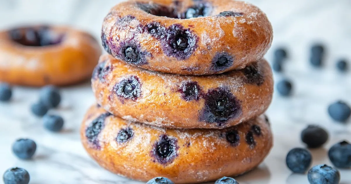 sourdough blueberry bagels