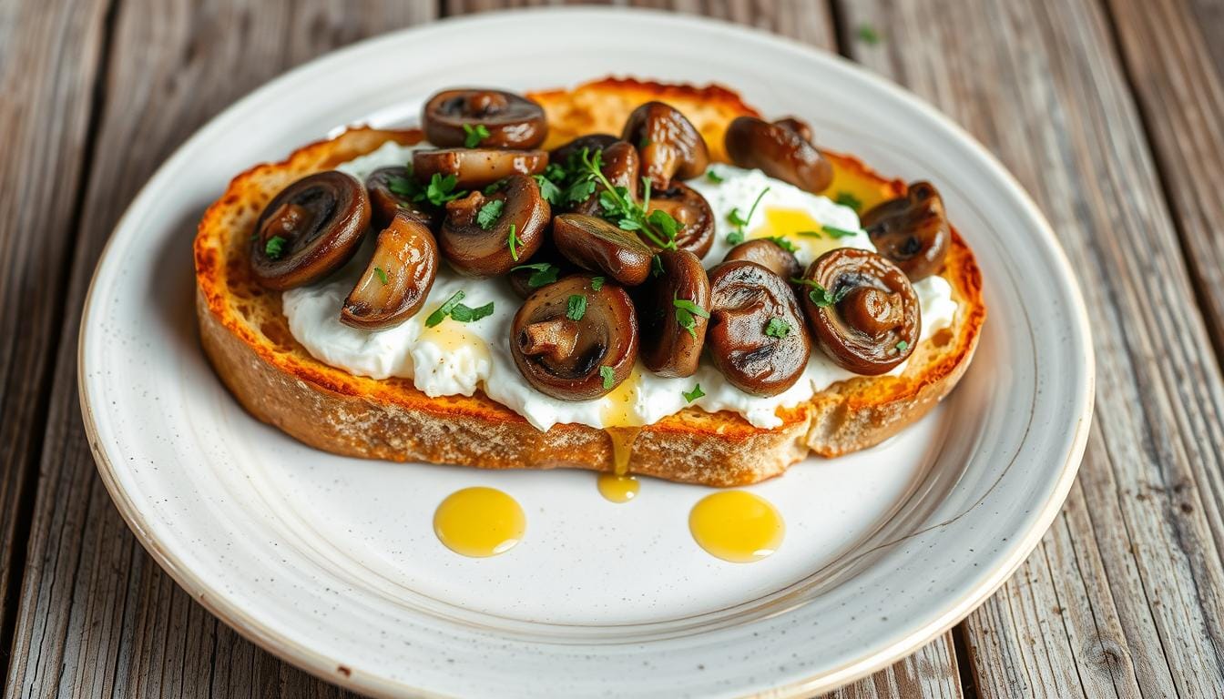 Sourdough with Ricotta and Mushrooms