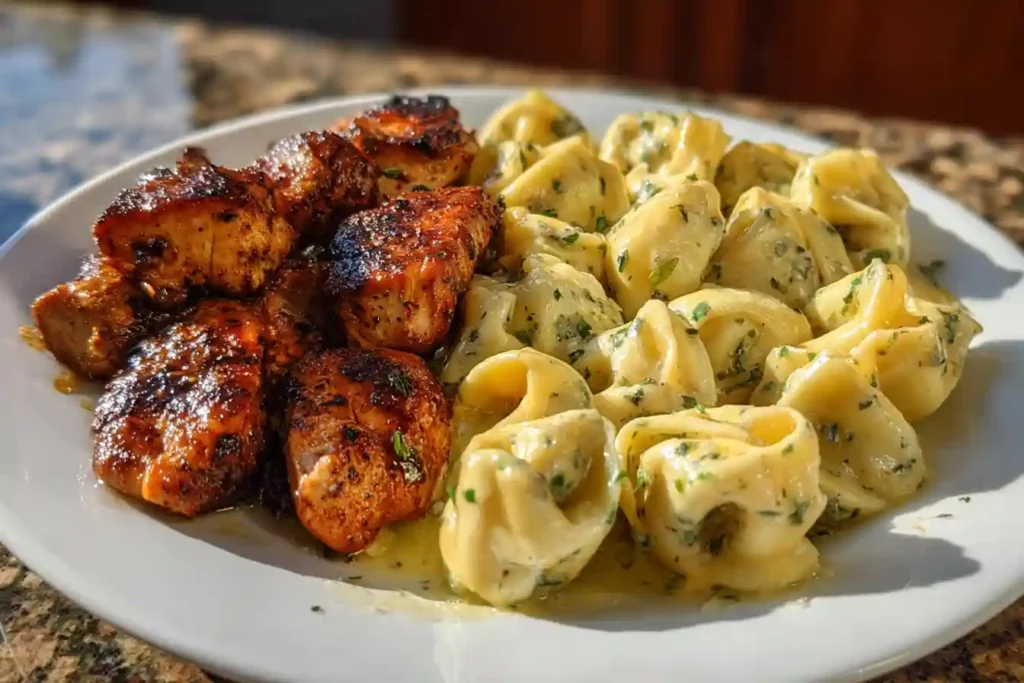 Garlic Butter Cajun Chicken with Creamy Shells and Parmesan