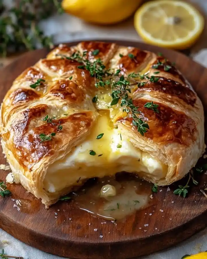 Lemon Herb Baked Brie in Puff Pastry 4 Lemon Herb Baked Brie in Puff Pastry