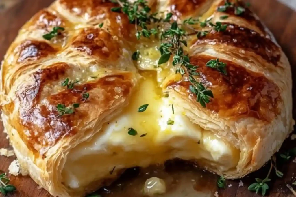 Lemon Herb Baked Brie in Puff Pastry