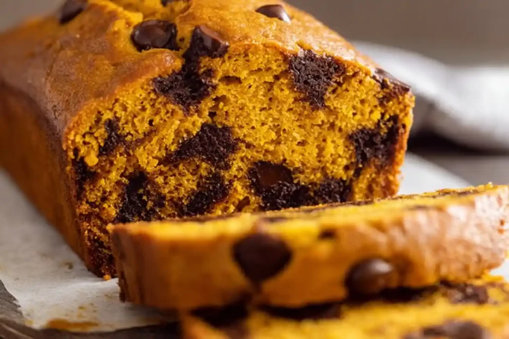 Moist Pumpkin Chocolate Chip Bread