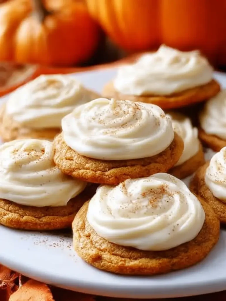 Pumpkin Cream Cheese Frosted Cookies 4 Pumpkin Cream Cheese Frosted Cookies