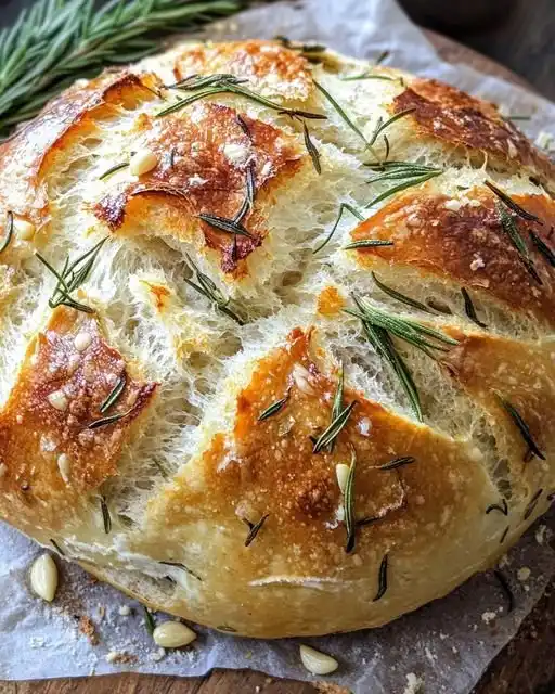 Rustic Garlic Rosemary Artisan Loaf 4 Rustic Garlic Rosemary Artisan Loaf