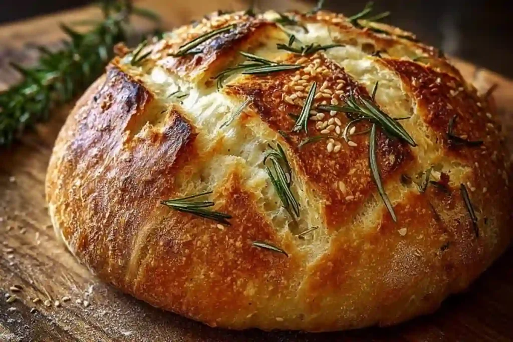 Rustic Garlic Rosemary Artisan Loaf