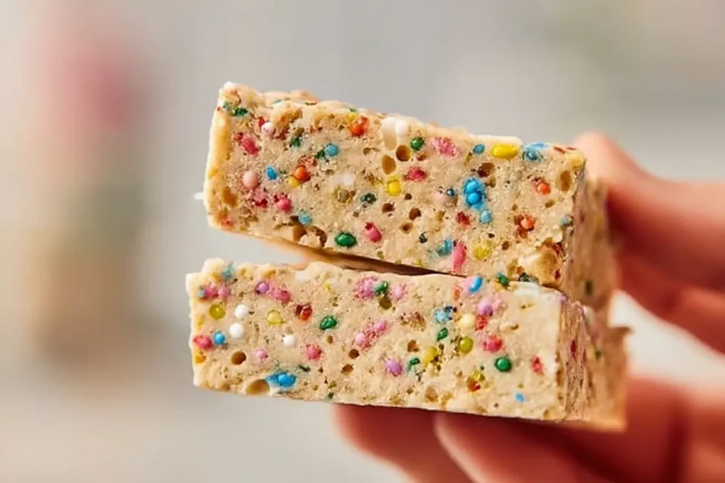 Chewy No-Bake Cake Batter Bars