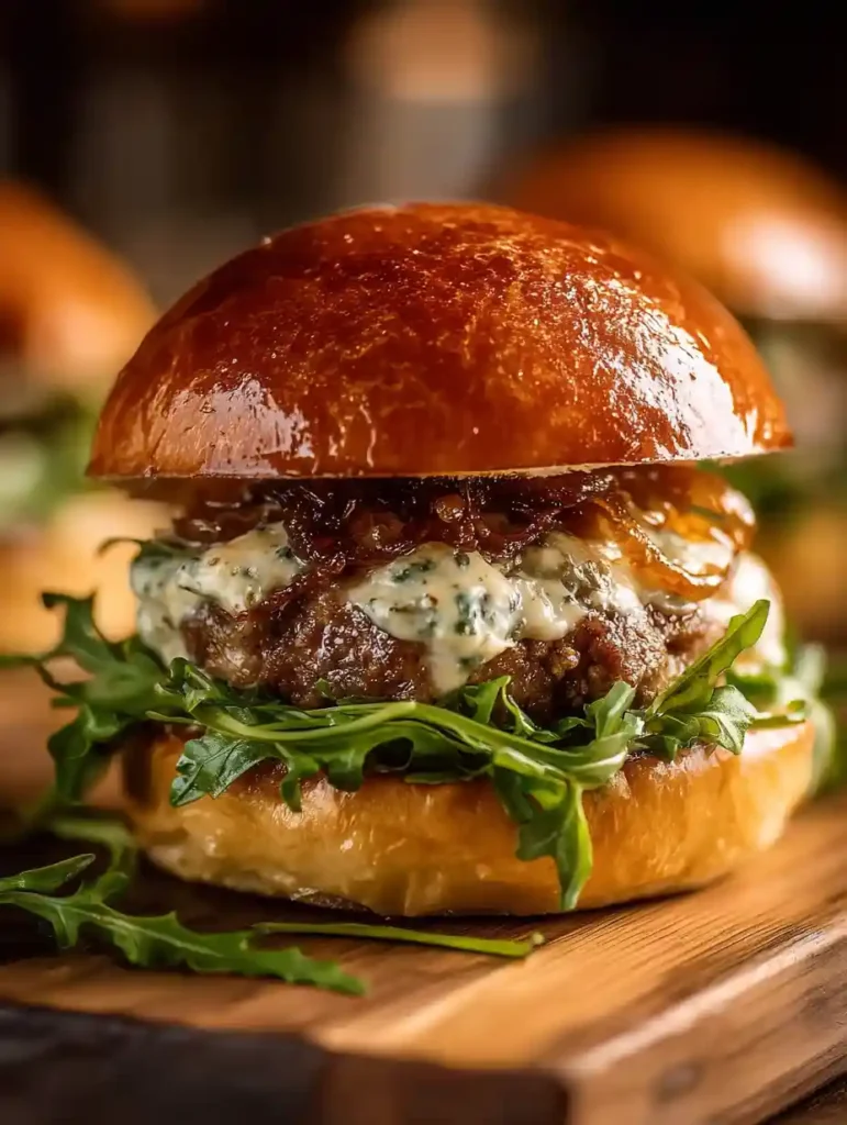 Juicy Garlic Herb Burger with Sweet Caramelized Onions Recipe 4 Juicy Garlic Herb Burger with Sweet Caramelized Onions Recipe