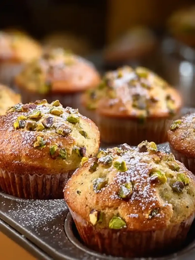 Indulge in Fluffy Jumbo Pistachio Muffins That Will Brighten Your Mornings! 4 Jumbo Pistachio Muffins