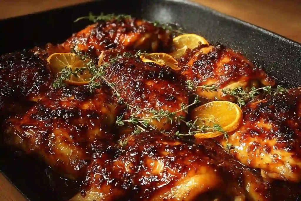 Maple Orange Glazed Chicken Quarters