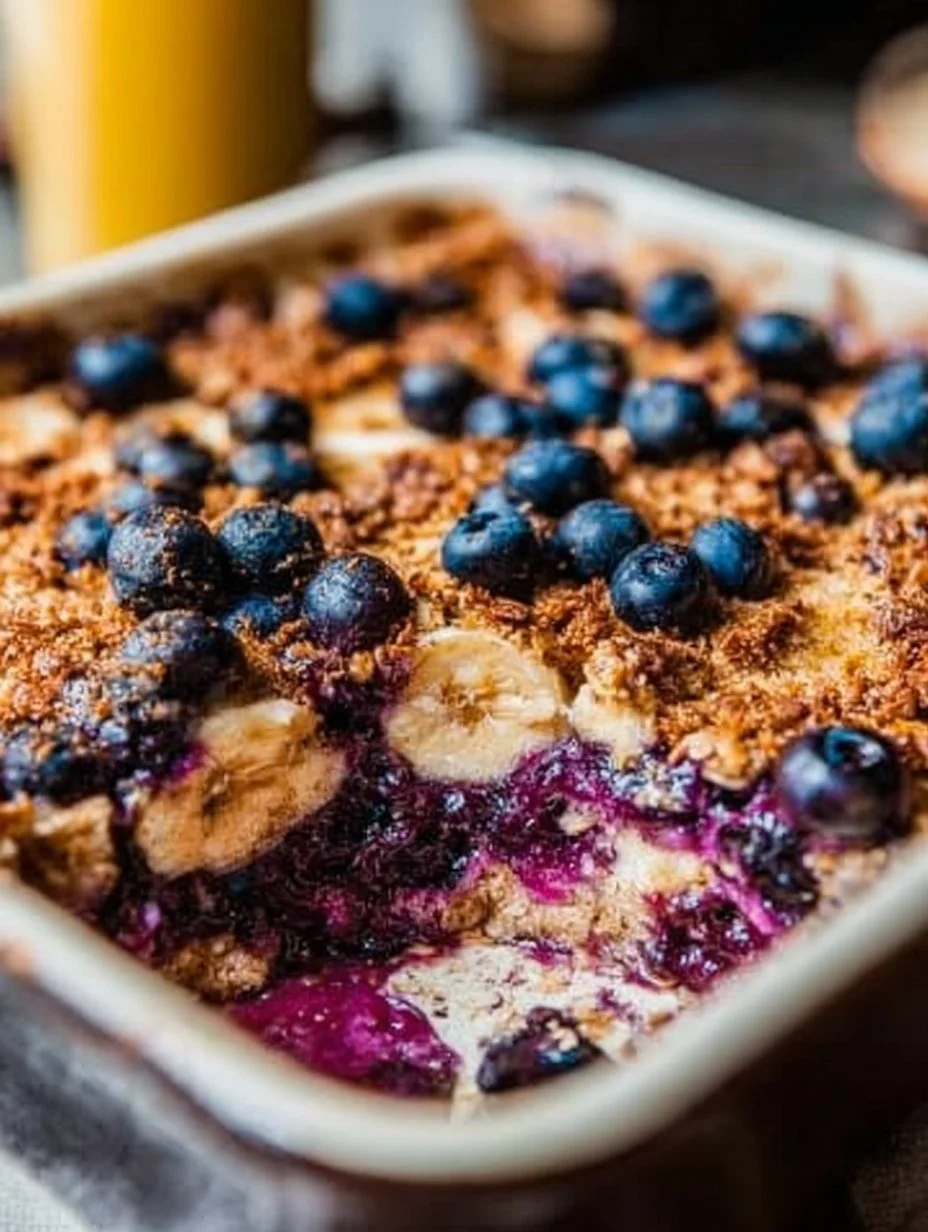 Baked Banana Blueberry Oatmeal Recipe 4 Baked Banana Blueberry Oatmeal