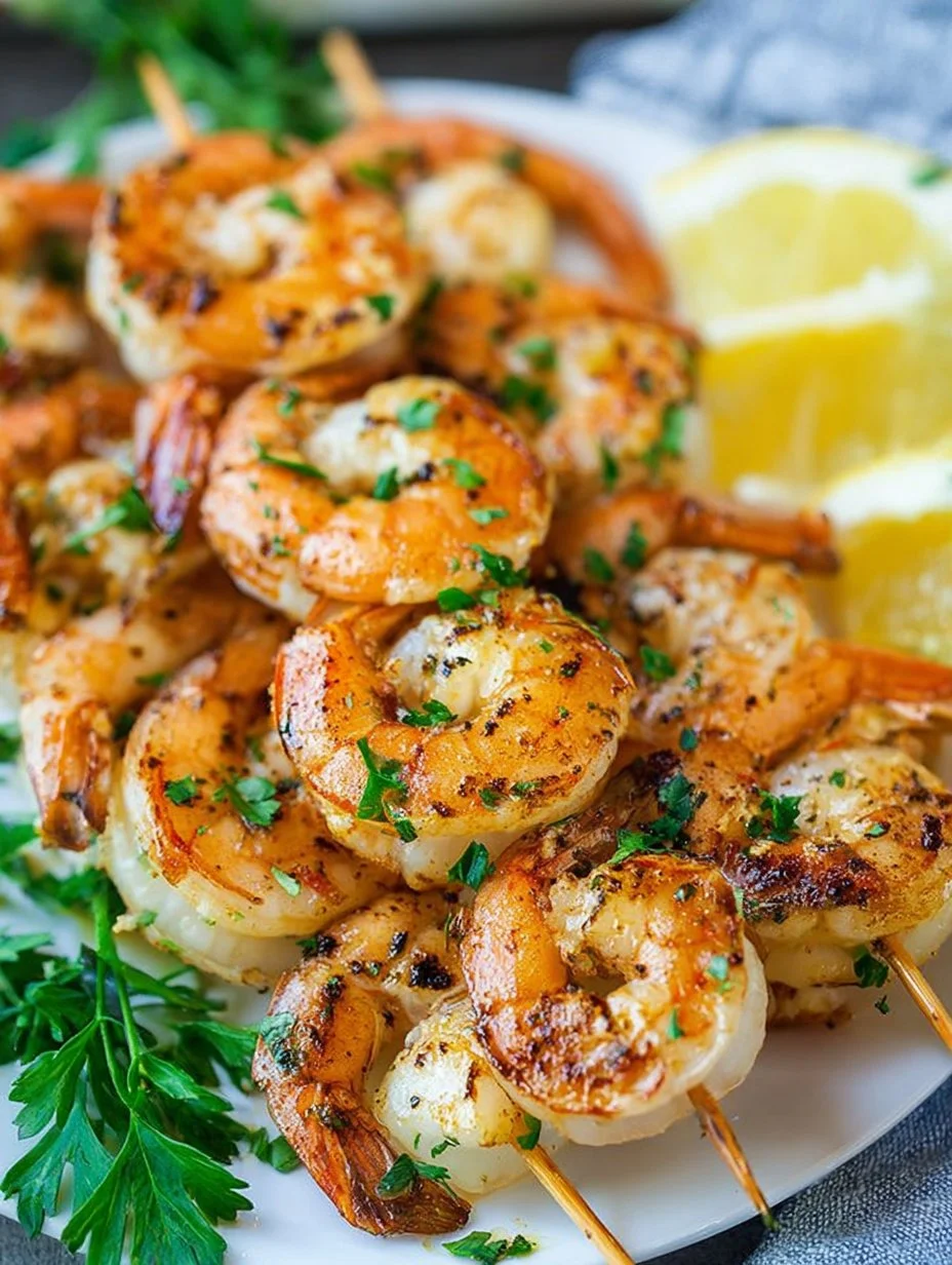 Juicy Grilled Shrimp Skewers 4 Juicy Grilled Shrimp Skewers