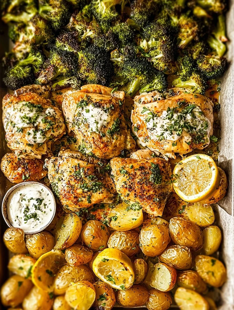 Lemon Garlic Chicken (Sheet Pan with Potatoes & Broccoli) 4 Lemon Garlic Chicken (Sheet Pan with Potatoes & Broccoli)
