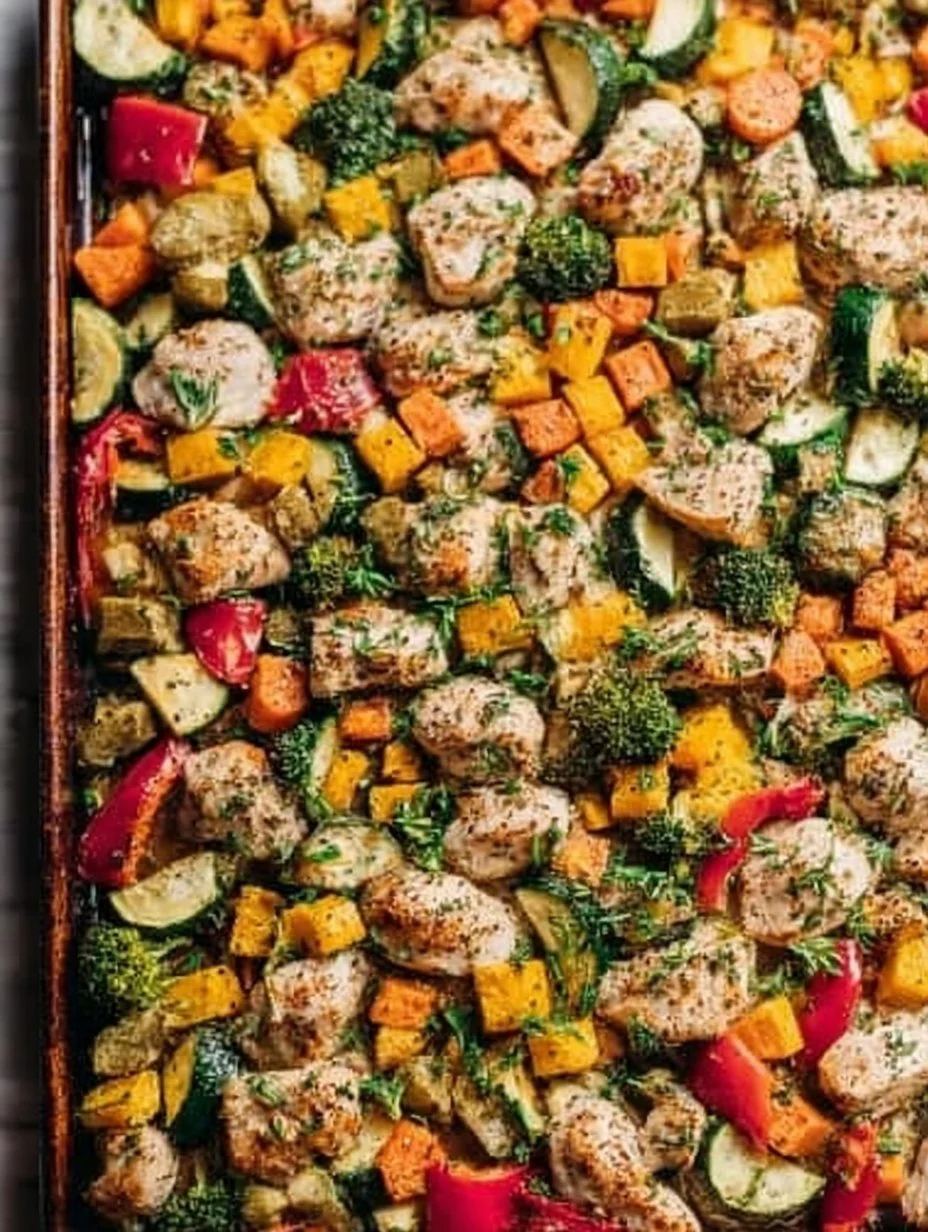 Sheet Pan Chicken and Rainbow Vegetables: Easy One-Pan Dinner 4 Sheet Pan Chicken and Rainbow Vegetables